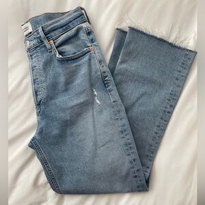 Citizens of Humanity Denim Blue Straight Leg Cropped Jeans